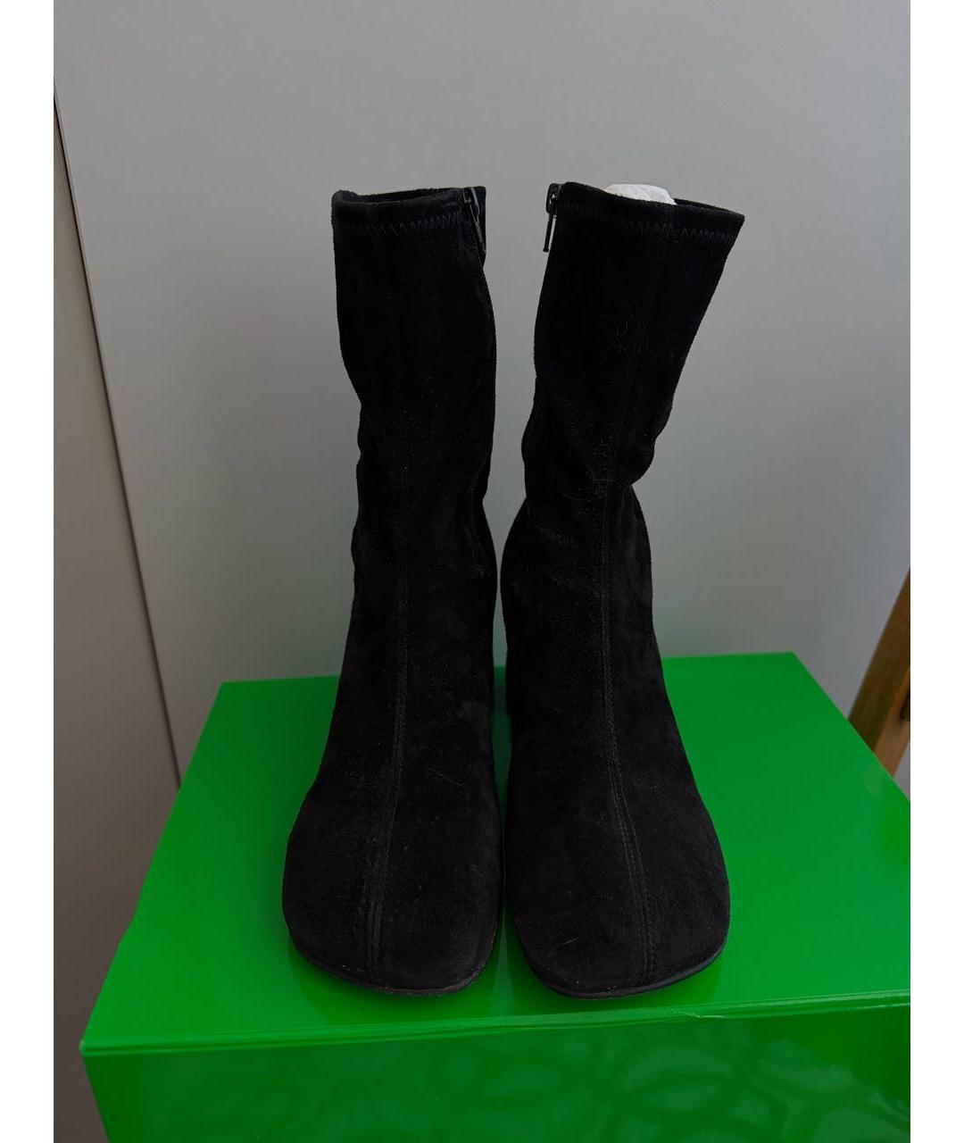 DRIES VAN NOTEN Черные замшевые ботильоны, фото 2