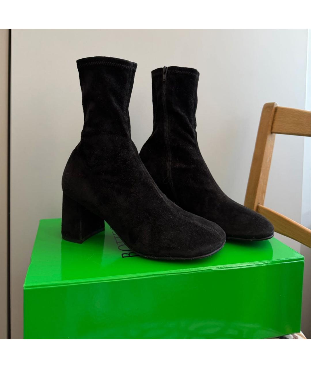 DRIES VAN NOTEN Черные замшевые ботильоны, фото 4