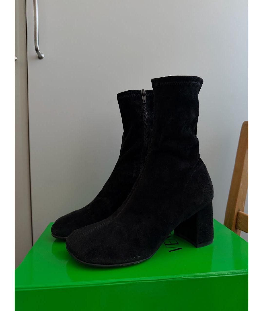 DRIES VAN NOTEN Черные замшевые ботильоны, фото 6