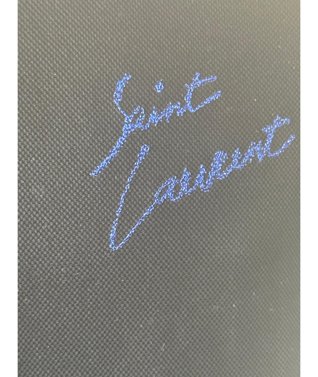 SAINT LAURENT Черное хлопковое поло с коротким рукавом, фото 4