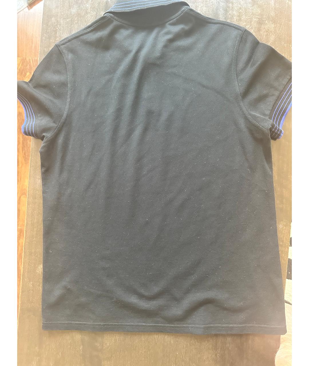 SAINT LAURENT Черное хлопковое поло с коротким рукавом, фото 2