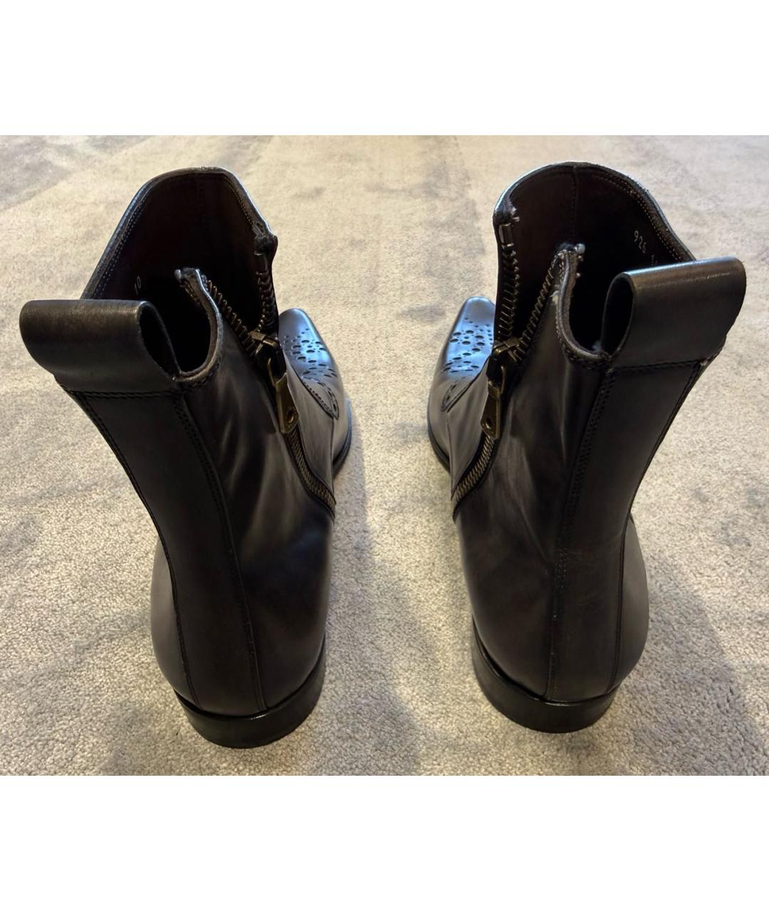 DOLCE&GABBANA Серые кожаные высокие ботинки, фото 4