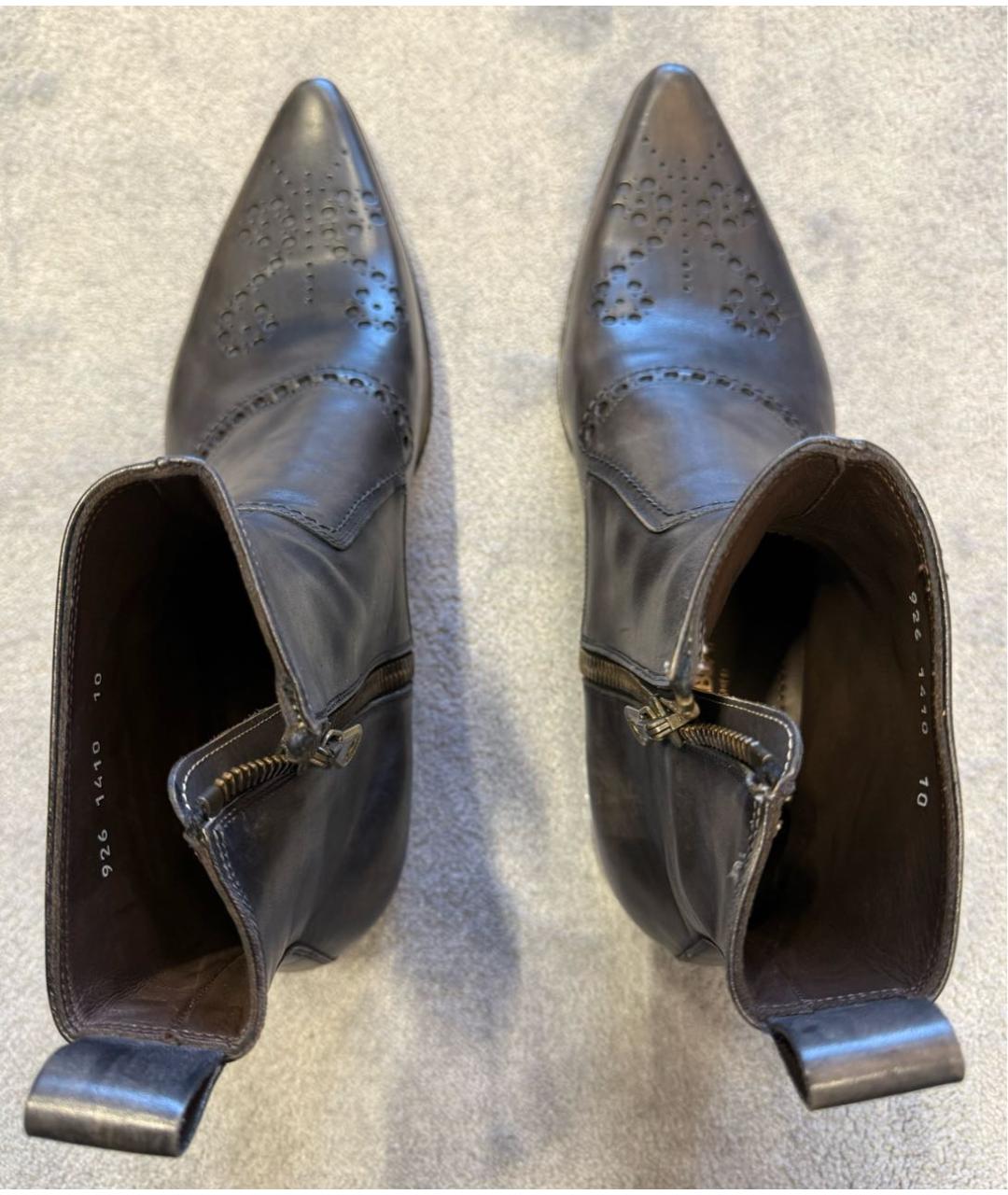 DOLCE&GABBANA Серые кожаные высокие ботинки, фото 3