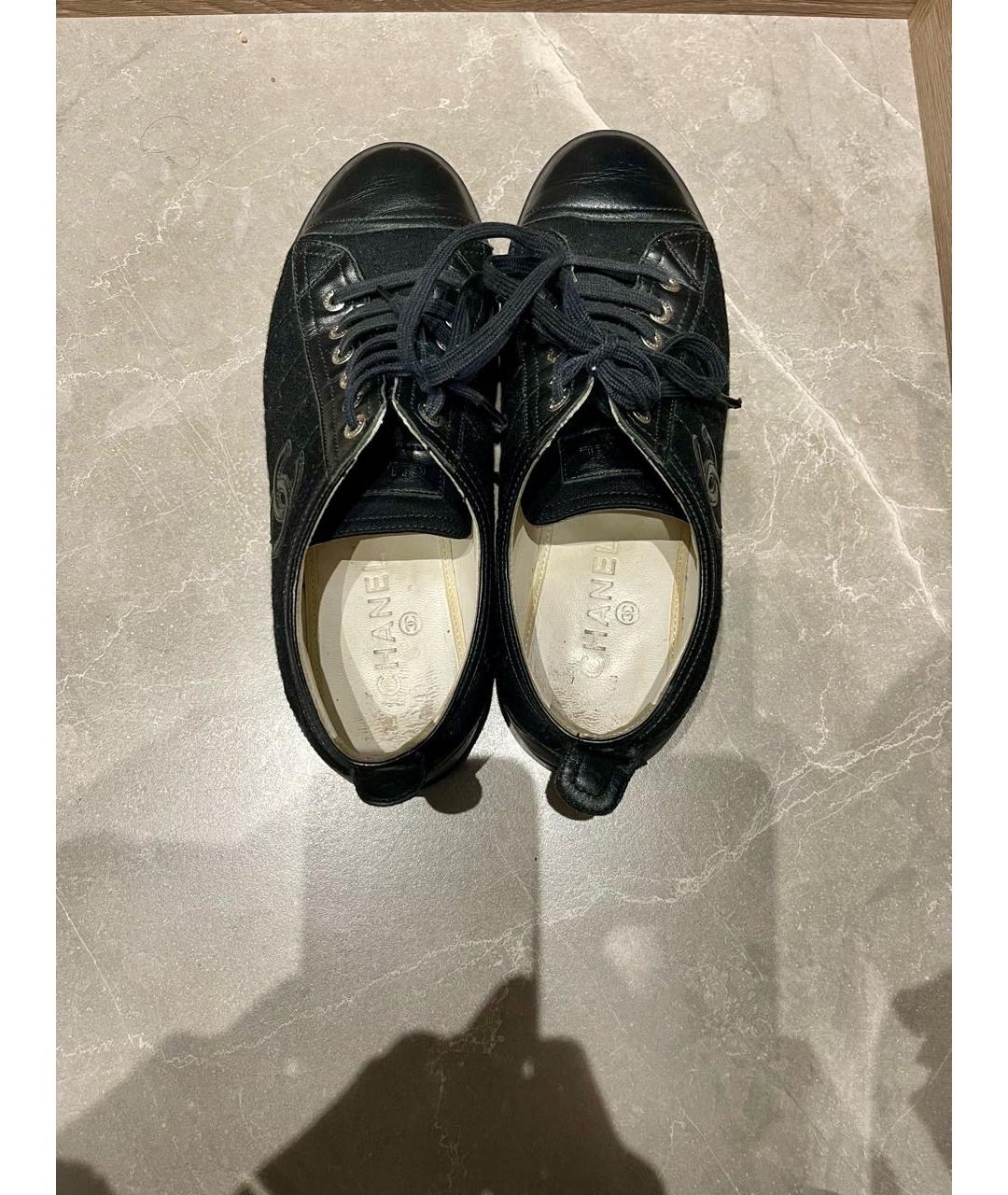 CHANEL Черные текстильные кеды, фото 3