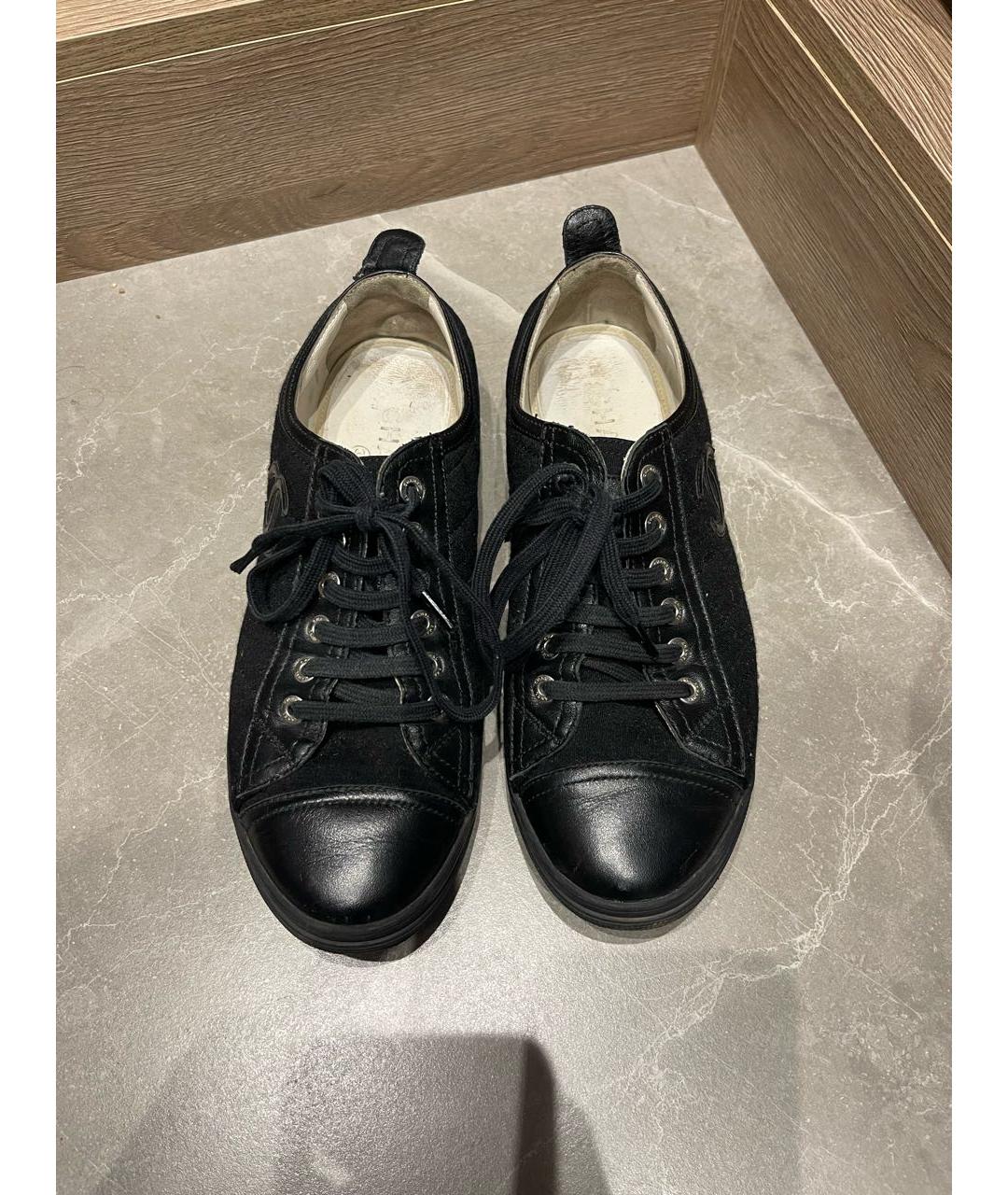 CHANEL Черные текстильные кеды, фото 2