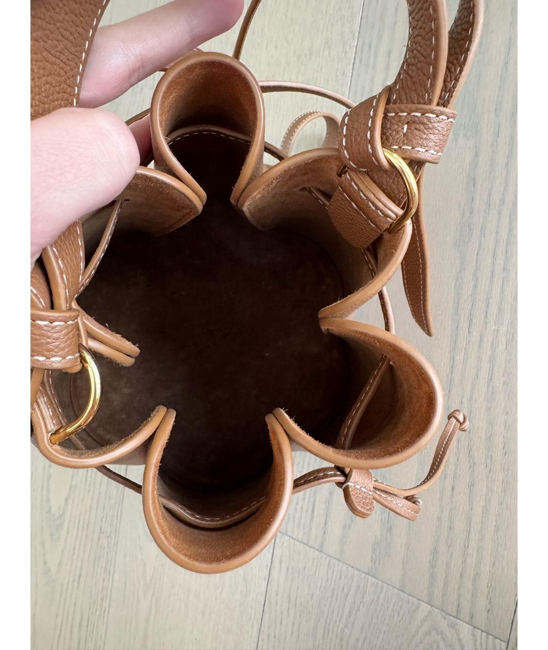 POLENE Коричневая кожаная сумка через плечо, фото 8