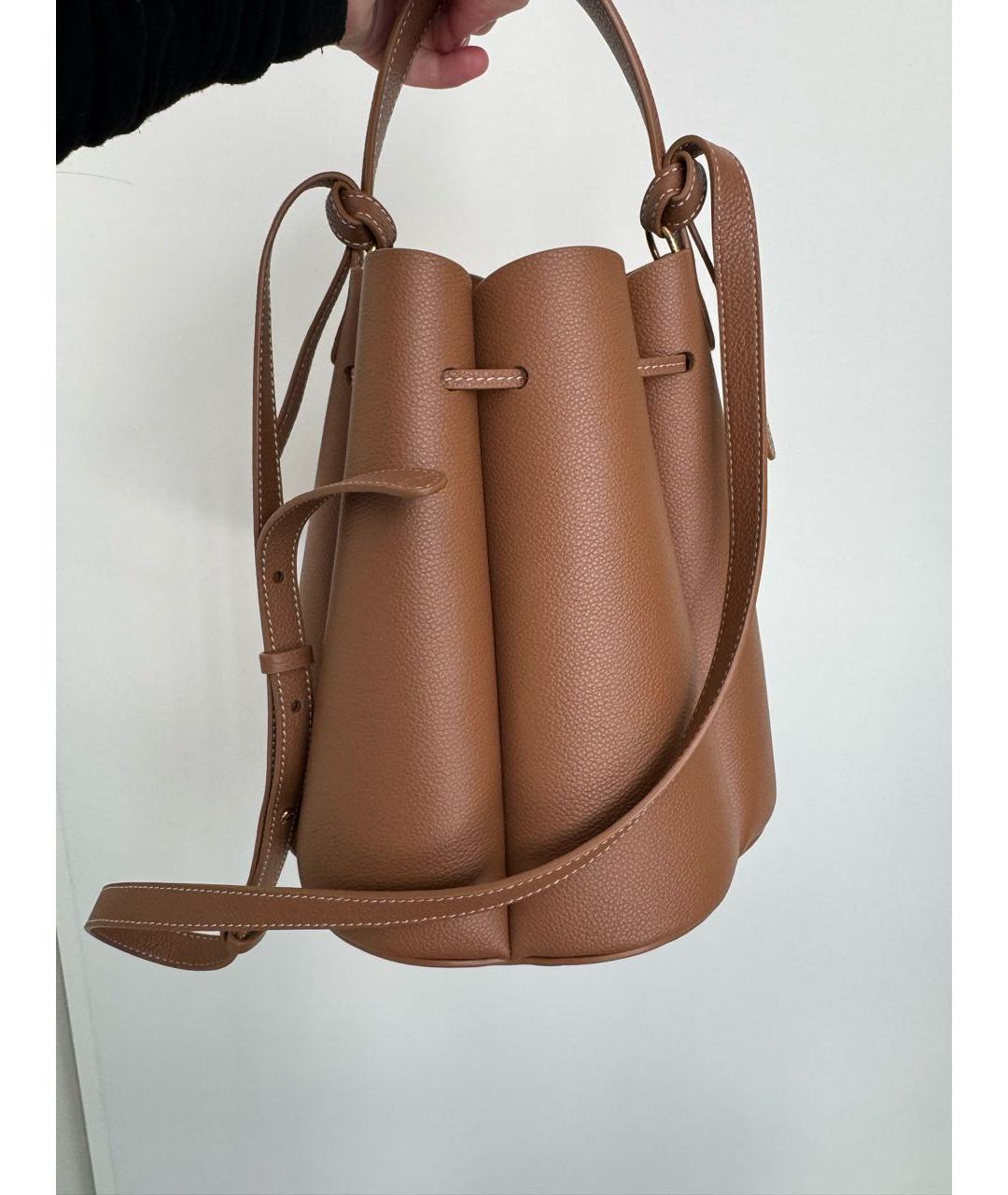 POLENE Коричневая кожаная сумка через плечо, фото 3