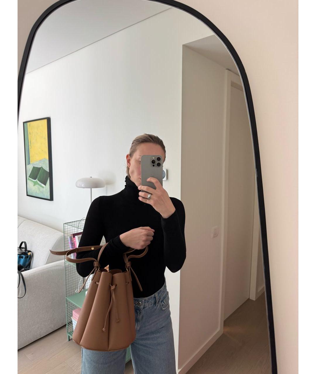 POLENE Коричневая кожаная сумка через плечо, фото 7