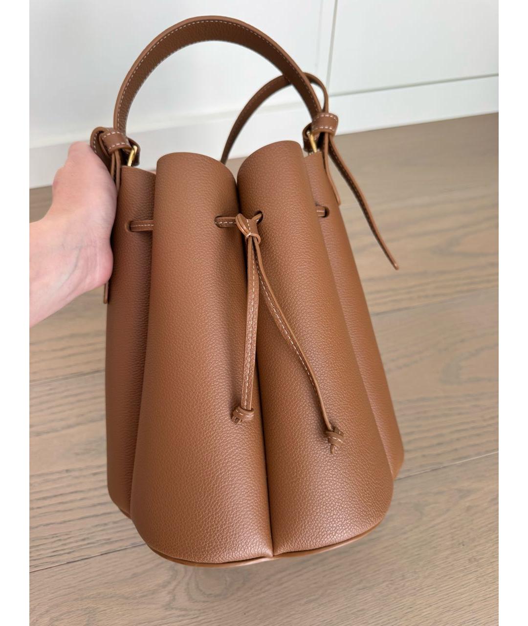 POLENE Коричневая кожаная сумка через плечо, фото 2