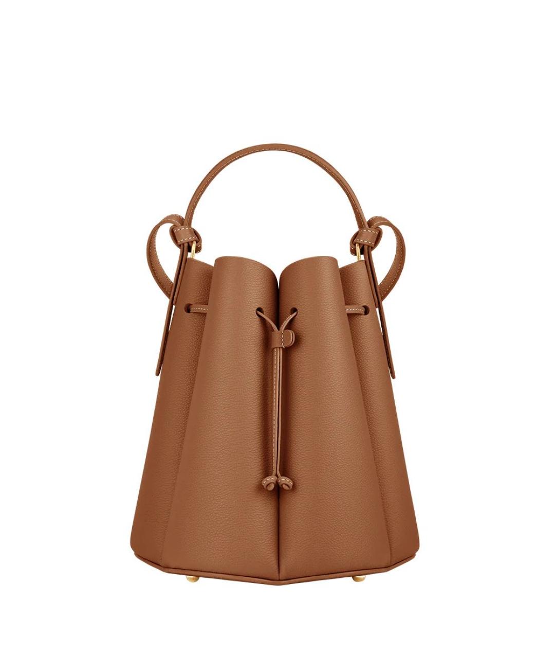 POLENE Коричневая кожаная сумка через плечо, фото 9