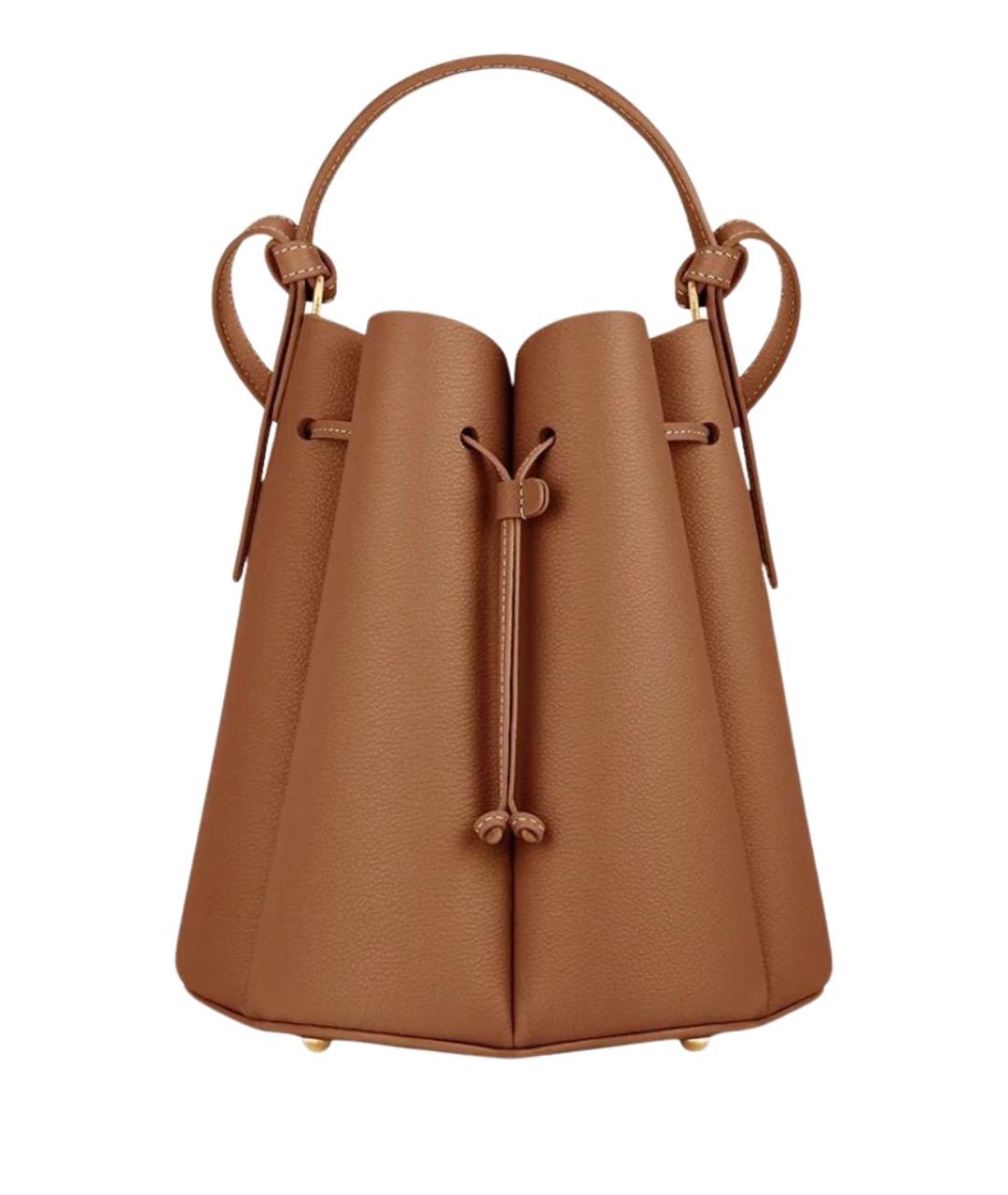 POLENE Коричневая кожаная сумка через плечо, фото 1