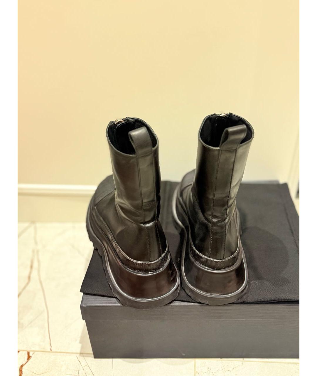 JIL SANDER Черные кожаные ботинки, фото 4
