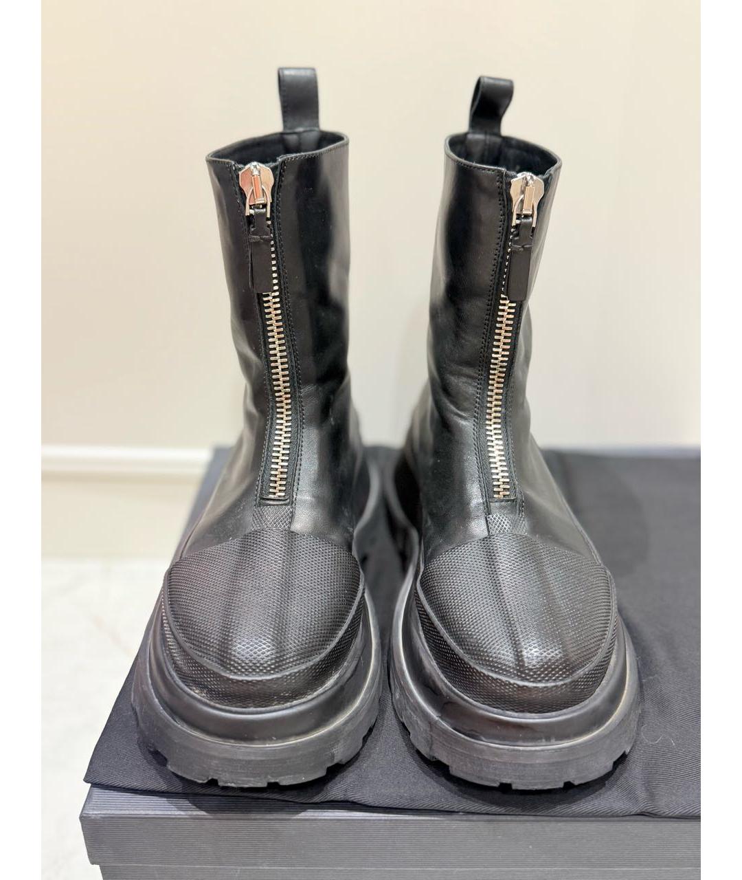 JIL SANDER Черные кожаные ботинки, фото 2
