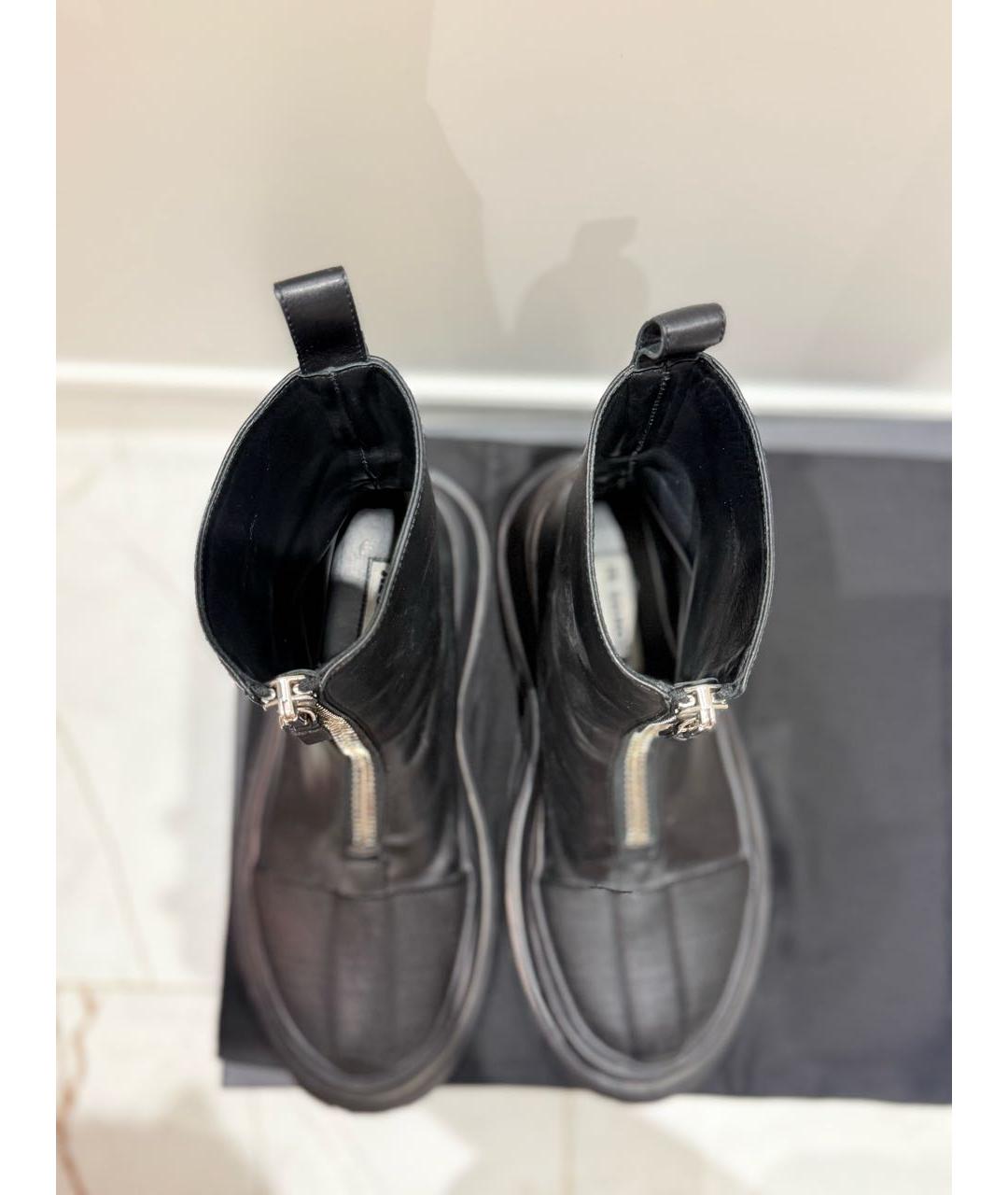 JIL SANDER Черные кожаные ботинки, фото 3