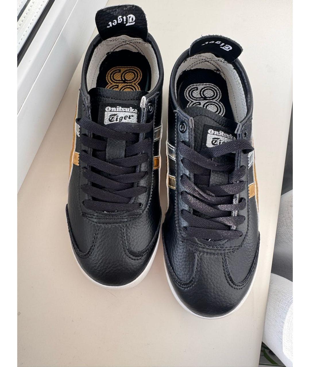 ONITSUKA TIGER Черные кеды из искусственной кожи, фото 3