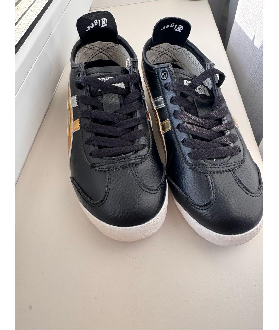 ONITSUKA TIGER Черные кеды из искусственной кожи, фото 2