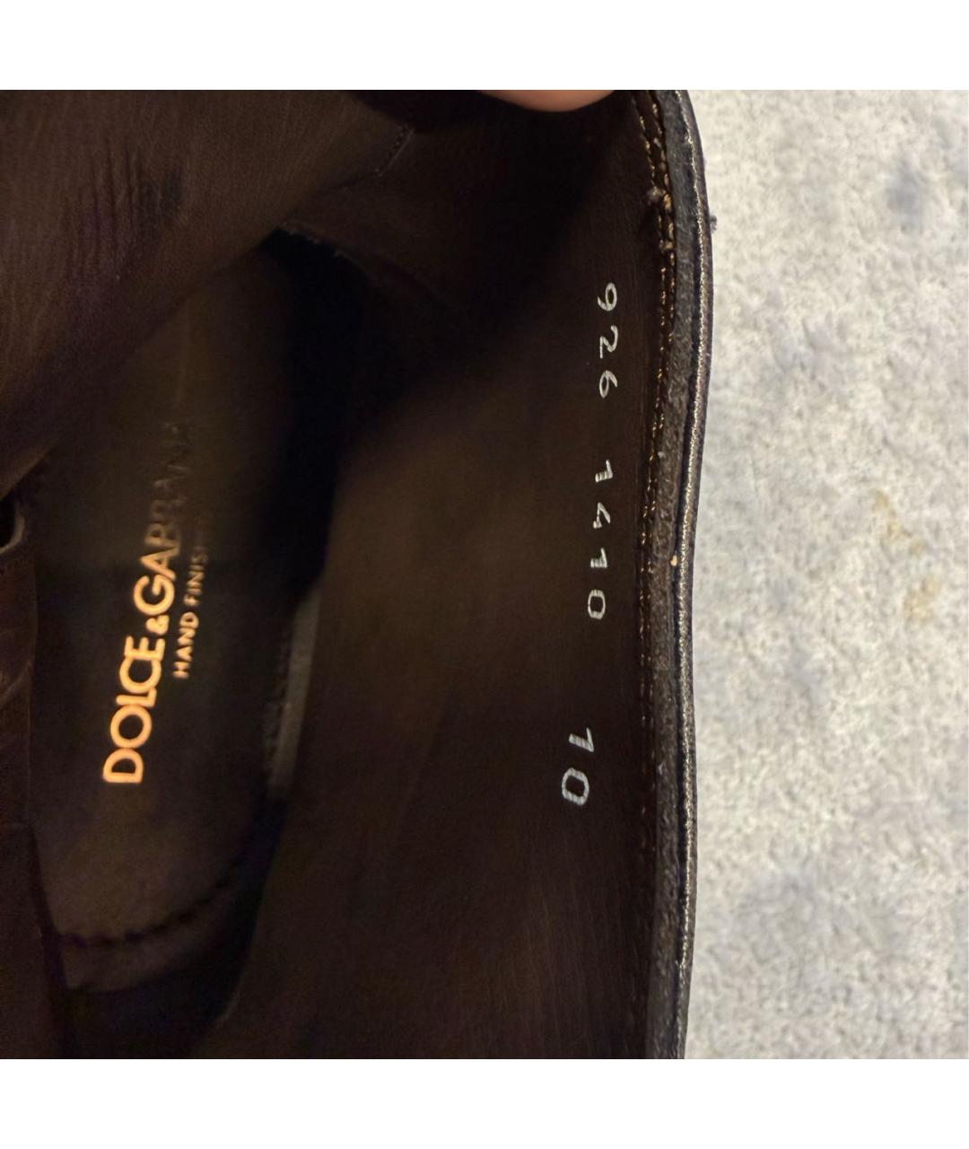 DOLCE&GABBANA Серые кожаные высокие ботинки, фото 6