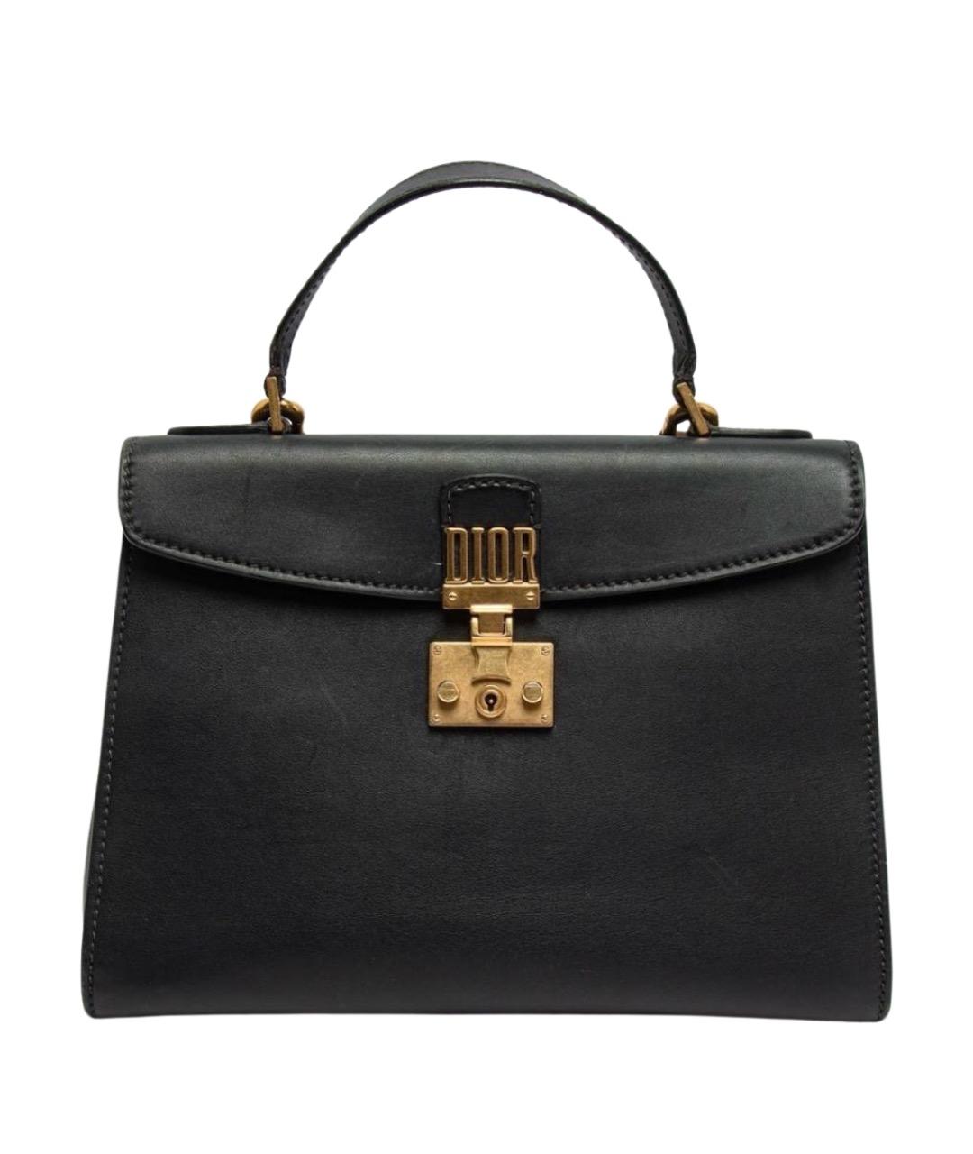 CHRISTIAN DIOR Антрацитовая кожаная сумка тоут, фото 1