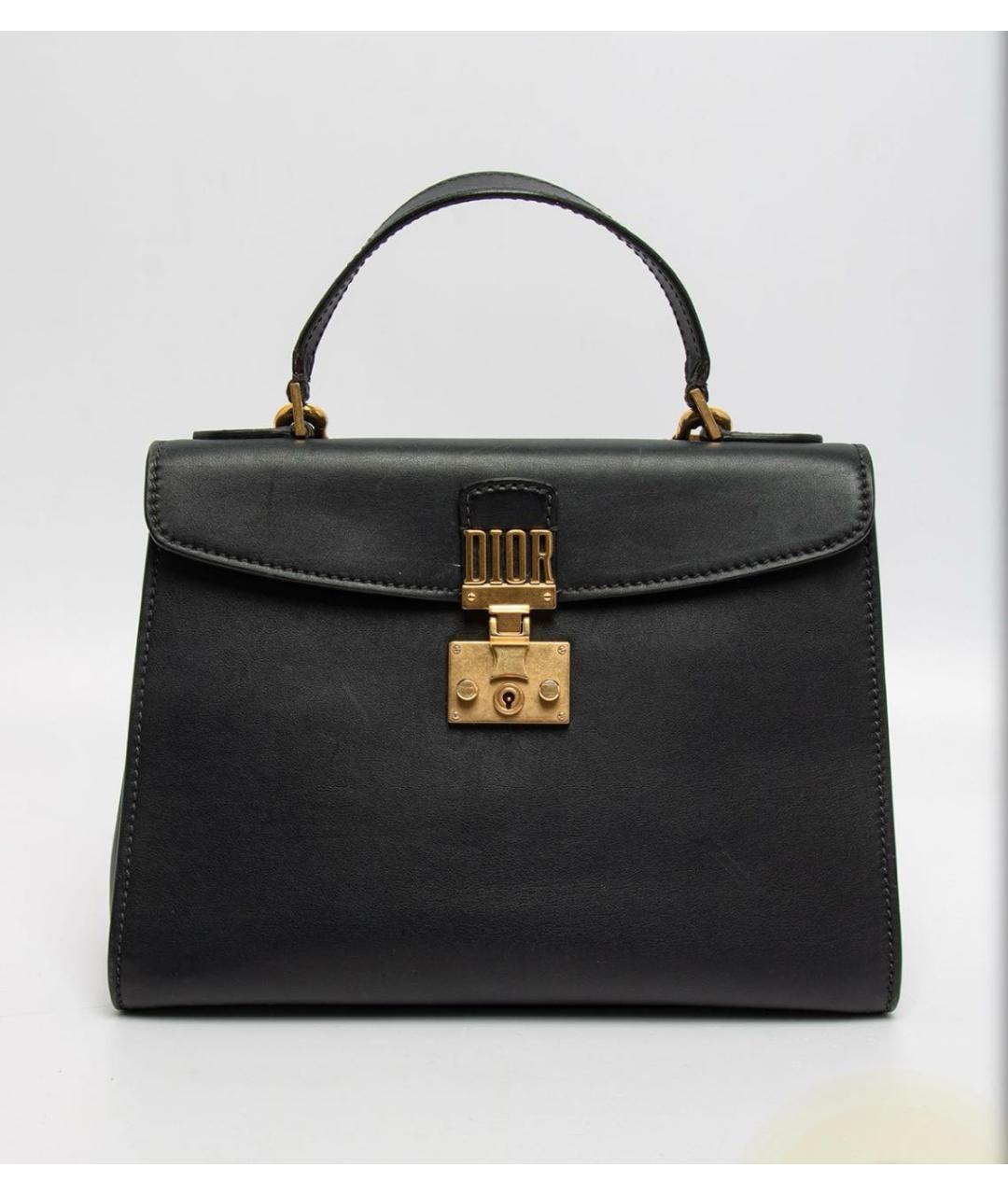 CHRISTIAN DIOR Антрацитовая кожаная сумка тоут, фото 9