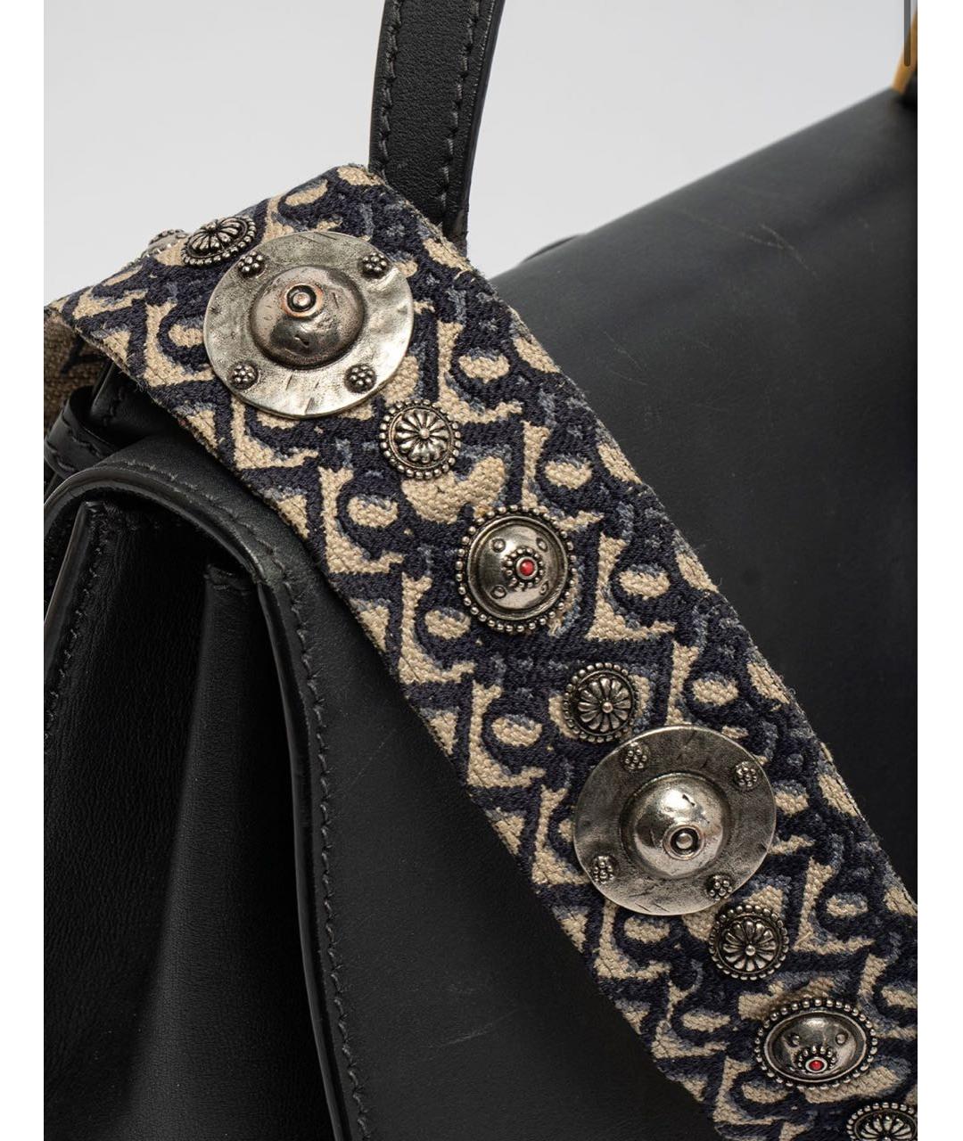 CHRISTIAN DIOR Антрацитовая кожаная сумка тоут, фото 2