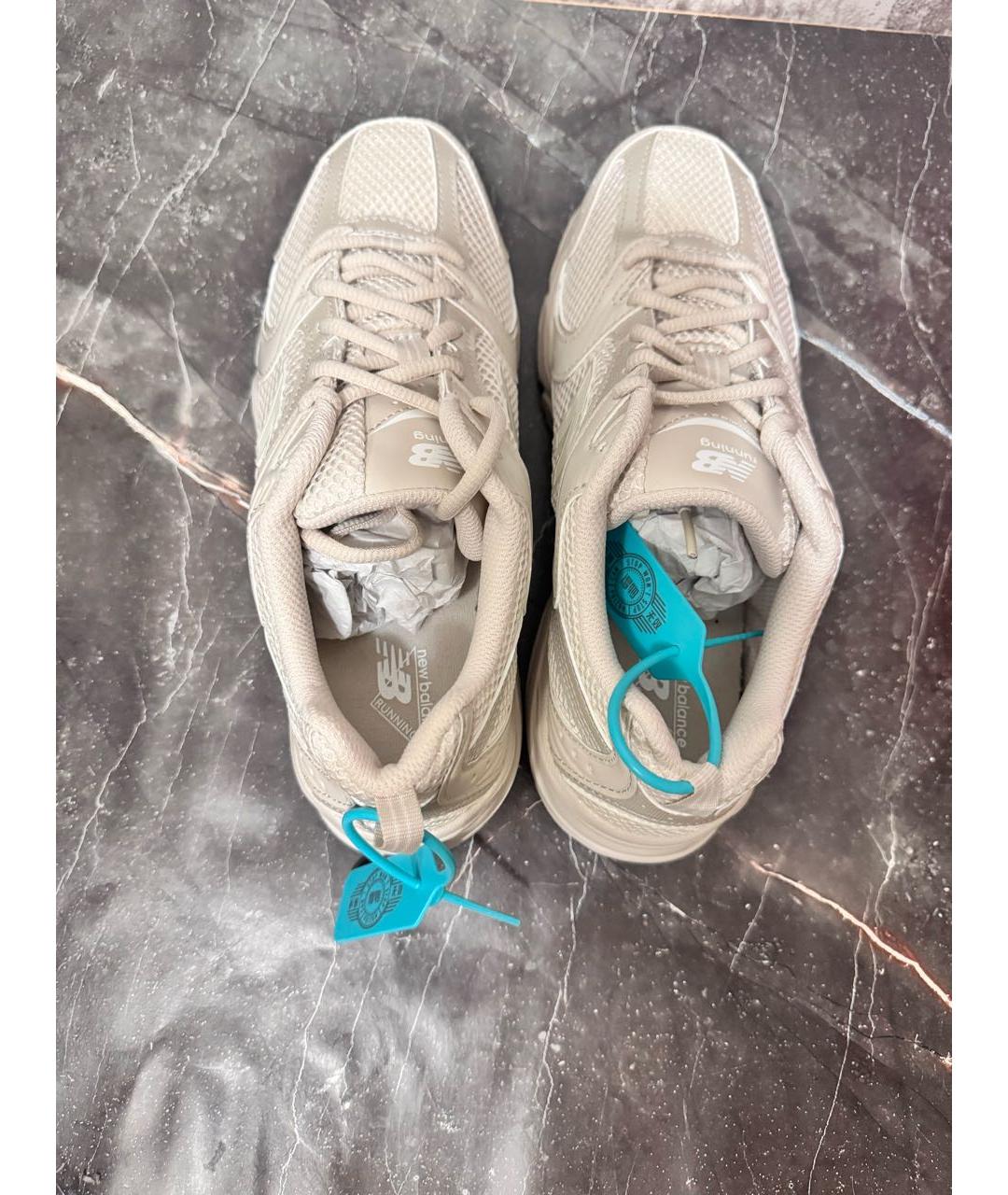 NEW BALANCE Бежевые кожаные кроссовки, фото 3