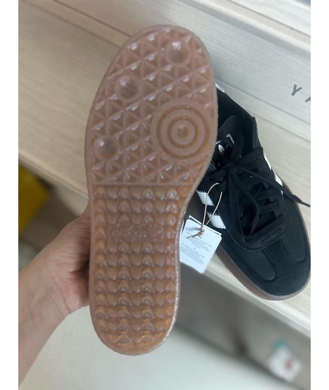 ADIDAS Черные кожаные кеды, фото 3