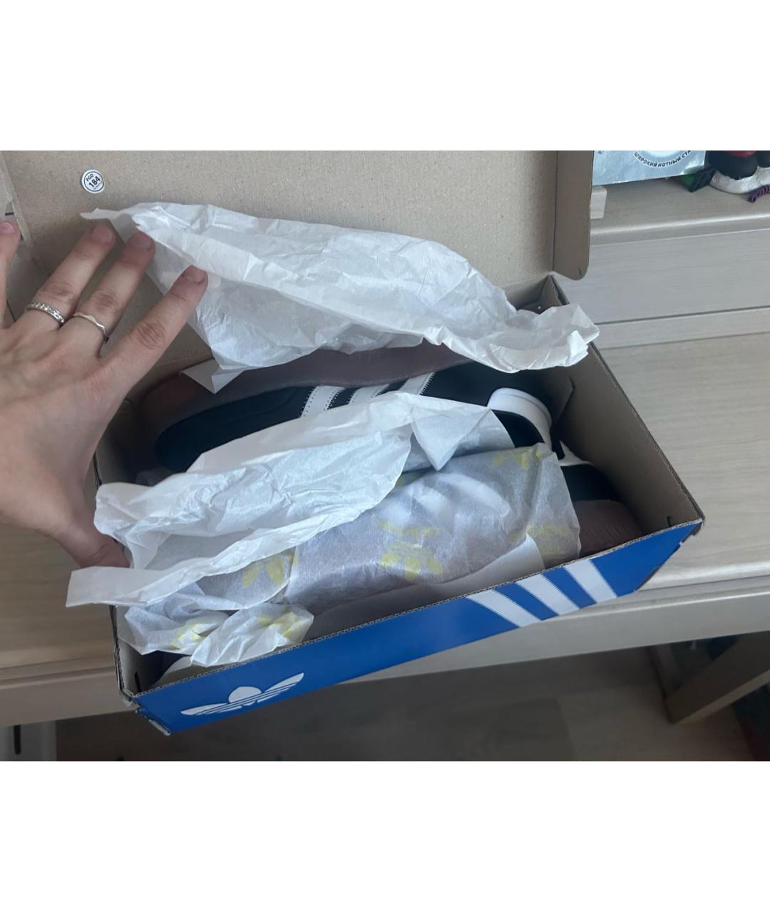 ADIDAS Черные кожаные кеды, фото 7