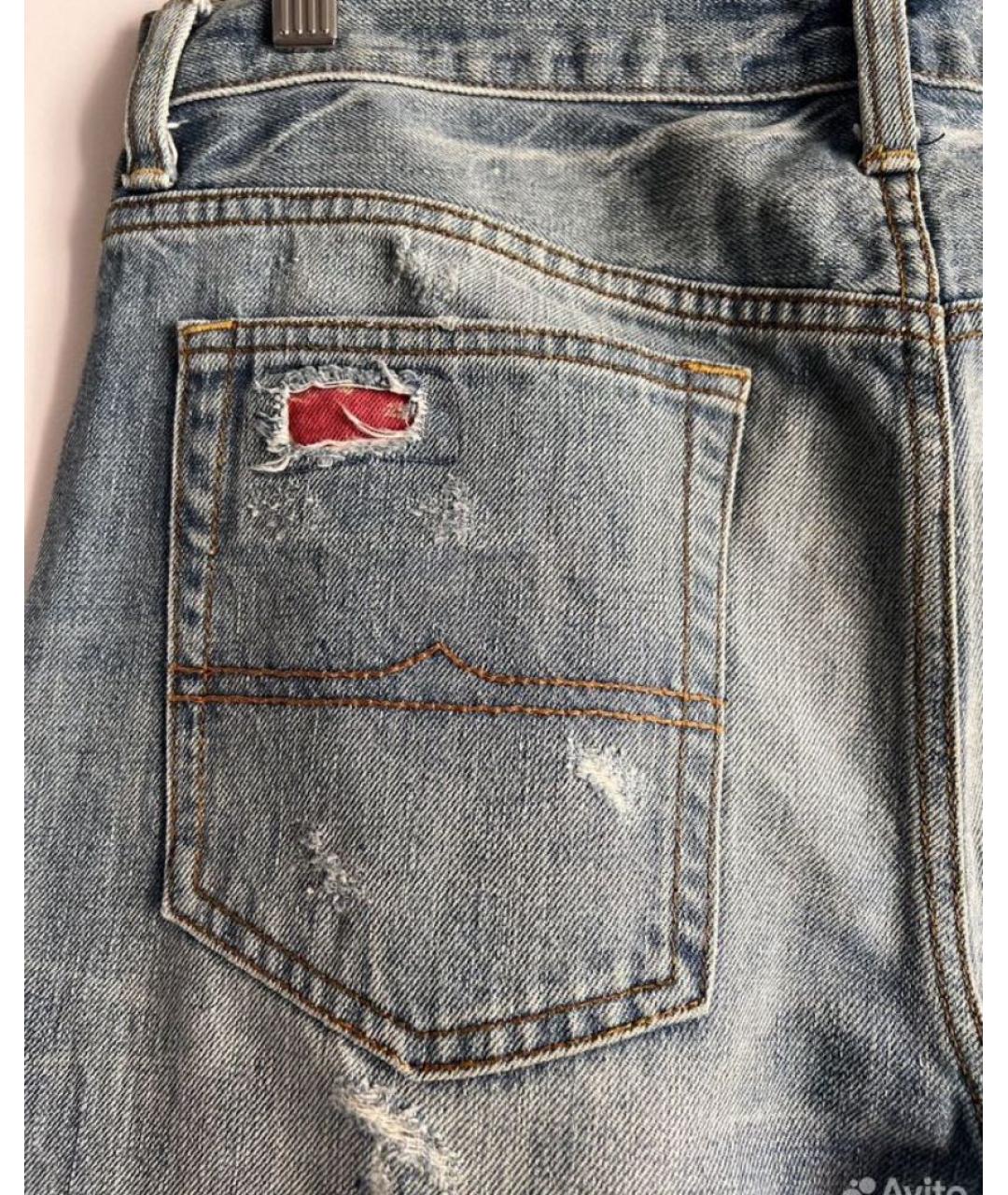 RALPH LAUREN Темно-синие хлопковые прямые джинсы, фото 3