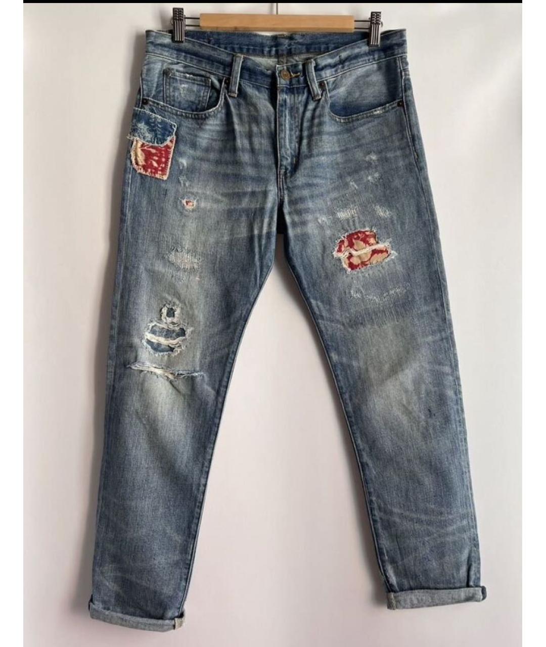 RALPH LAUREN Темно-синие хлопковые прямые джинсы, фото 6