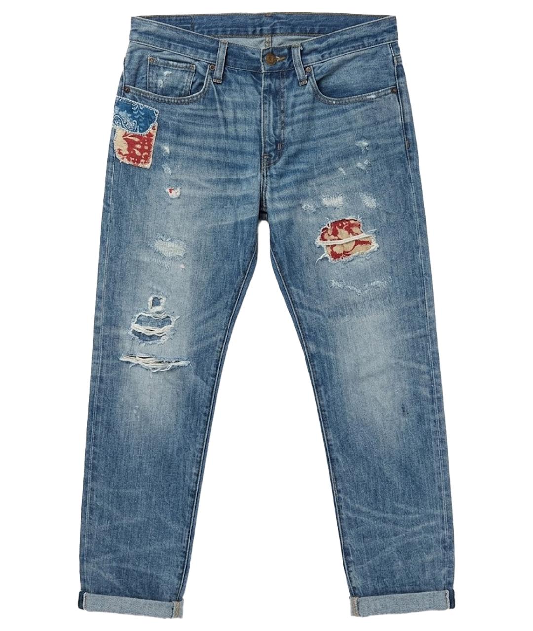 RALPH LAUREN Темно-синие хлопковые прямые джинсы, фото 1