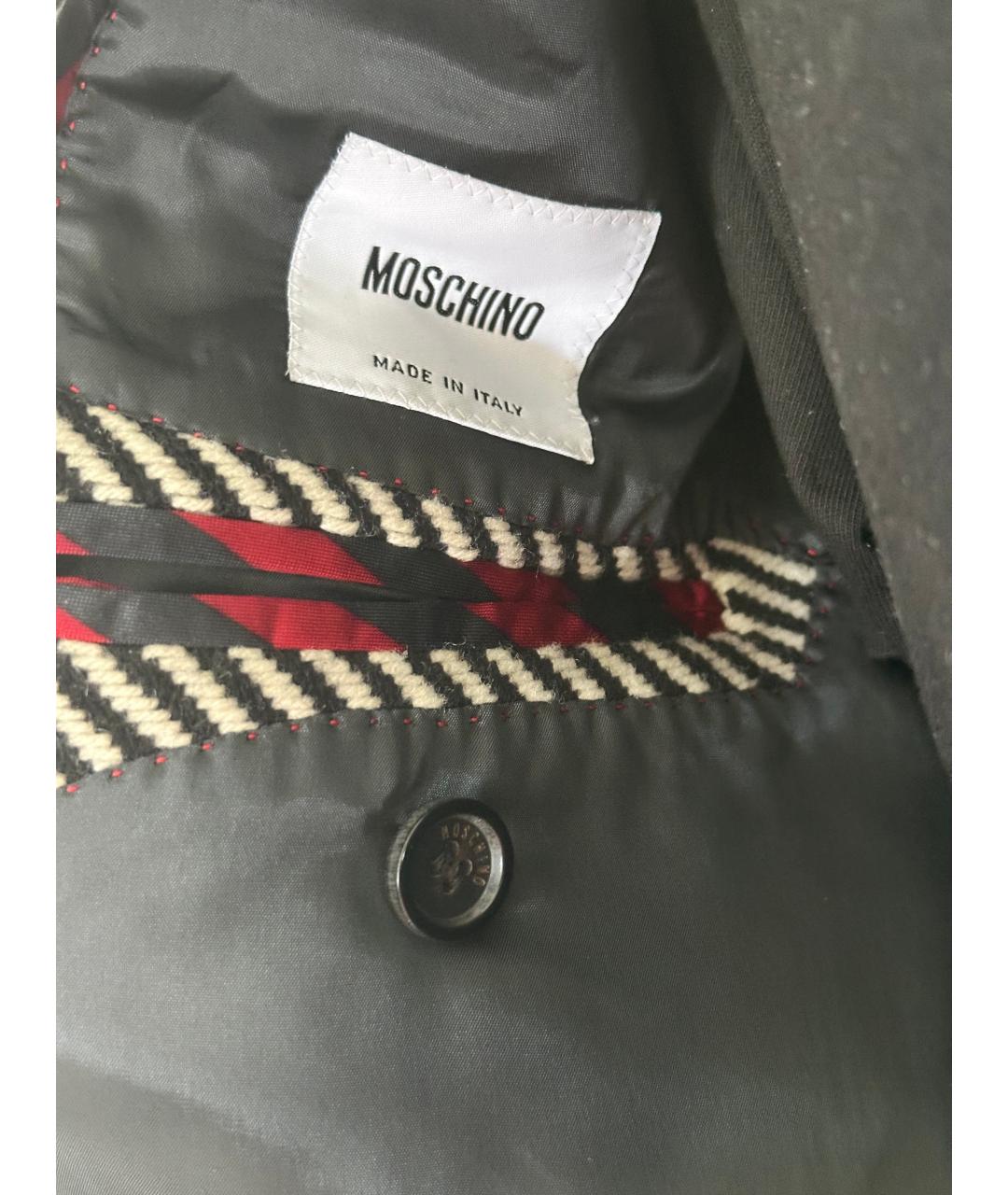 MOSCHINO Черное шерстяное пальто, фото 2