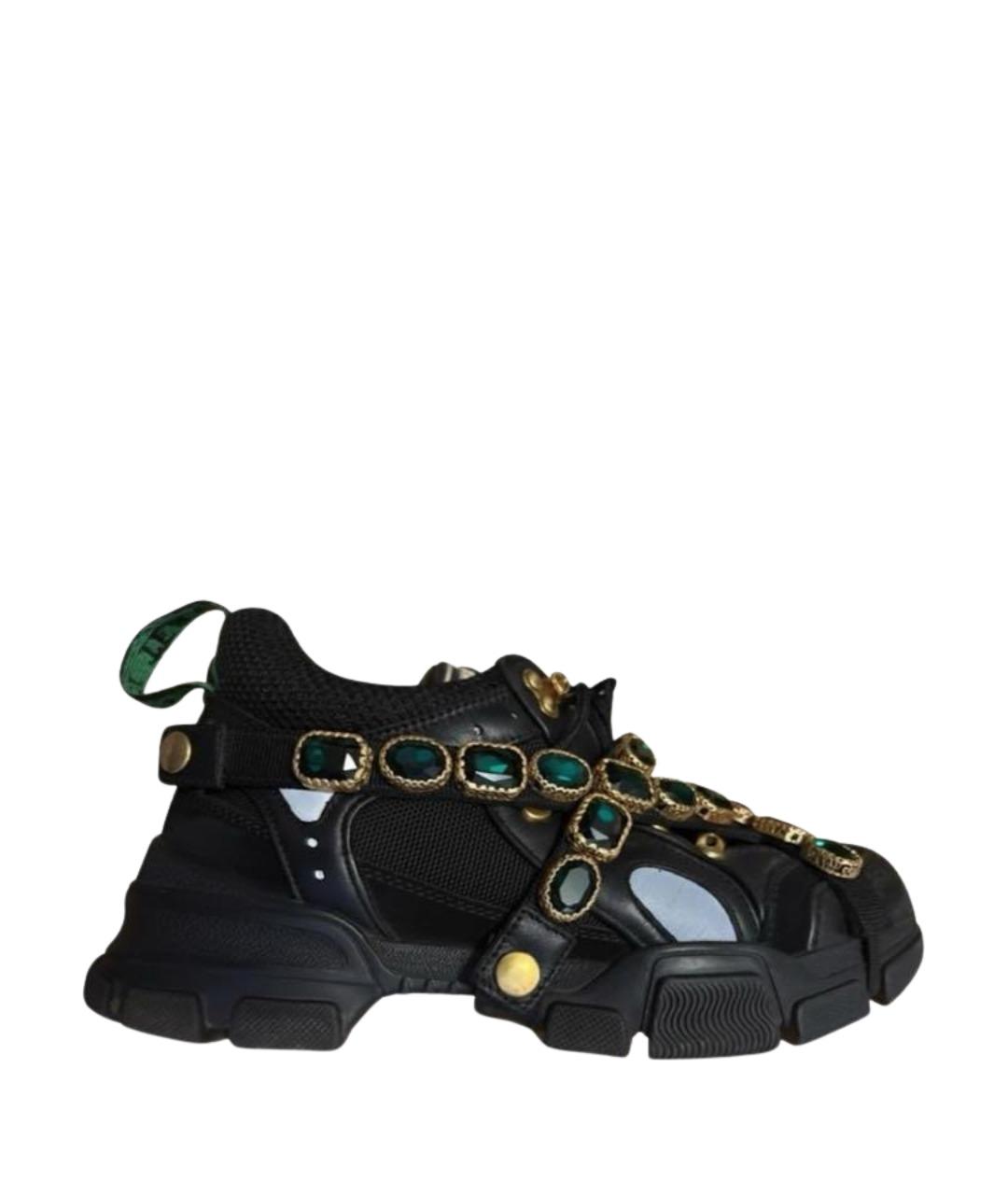 GUCCI Черные текстильные кроссовки, фото 1