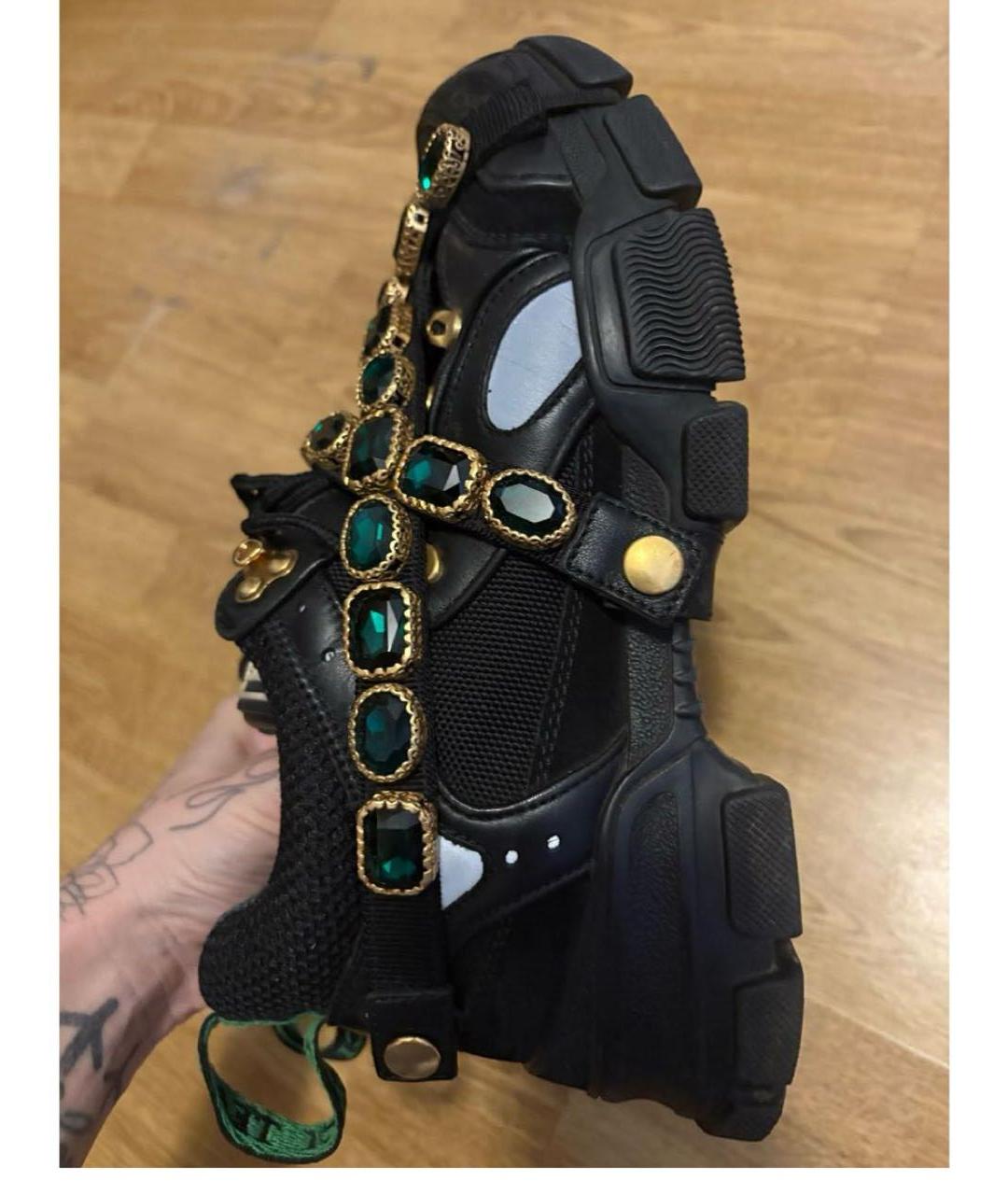 GUCCI Черные текстильные кроссовки, фото 3