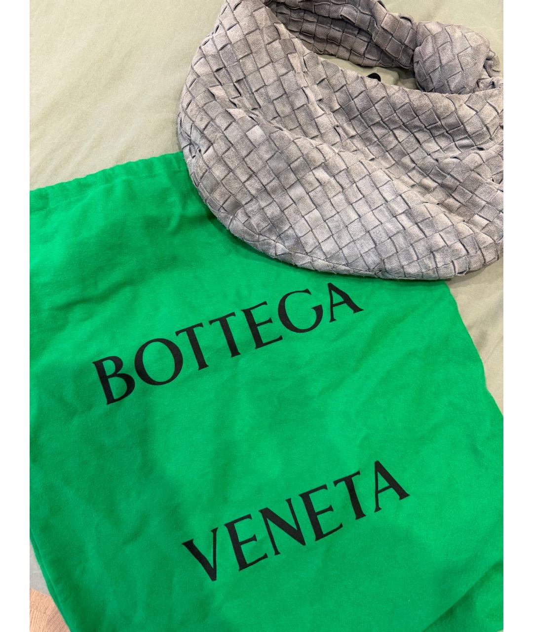 BOTTEGA VENETA Серая замшевая сумка с короткими ручками, фото 5