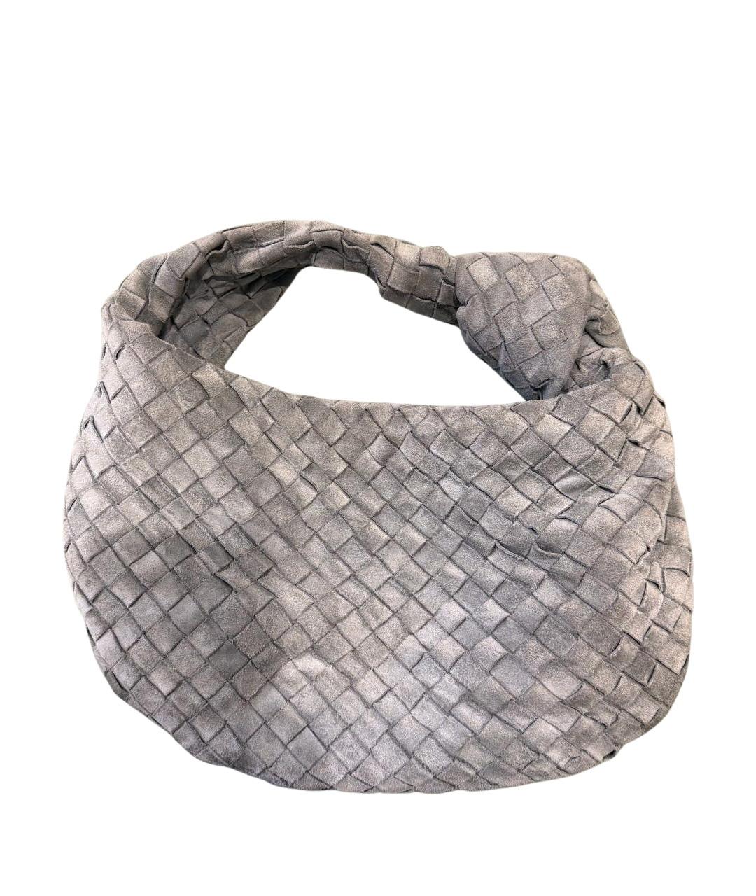 BOTTEGA VENETA Серая замшевая сумка с короткими ручками, фото 1