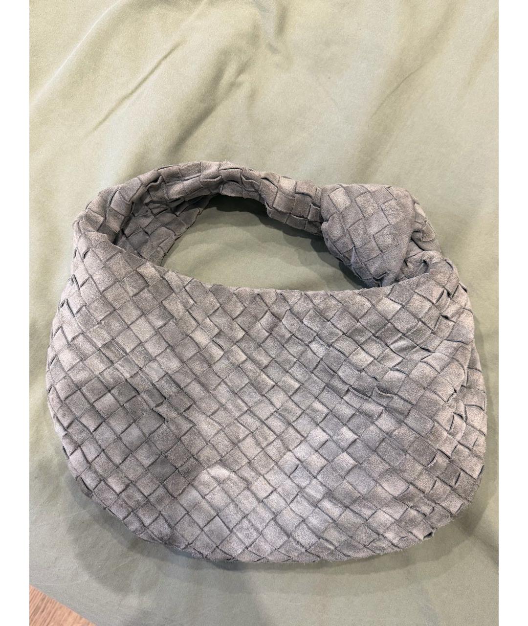 BOTTEGA VENETA Серая замшевая сумка с короткими ручками, фото 6
