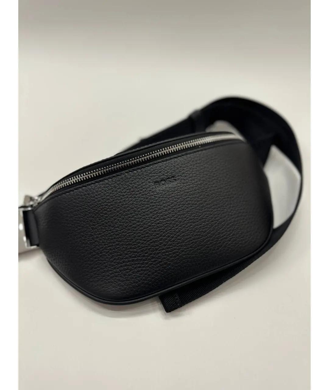 HUGO BOSS Черная кожаная поясная сумка, фото 2