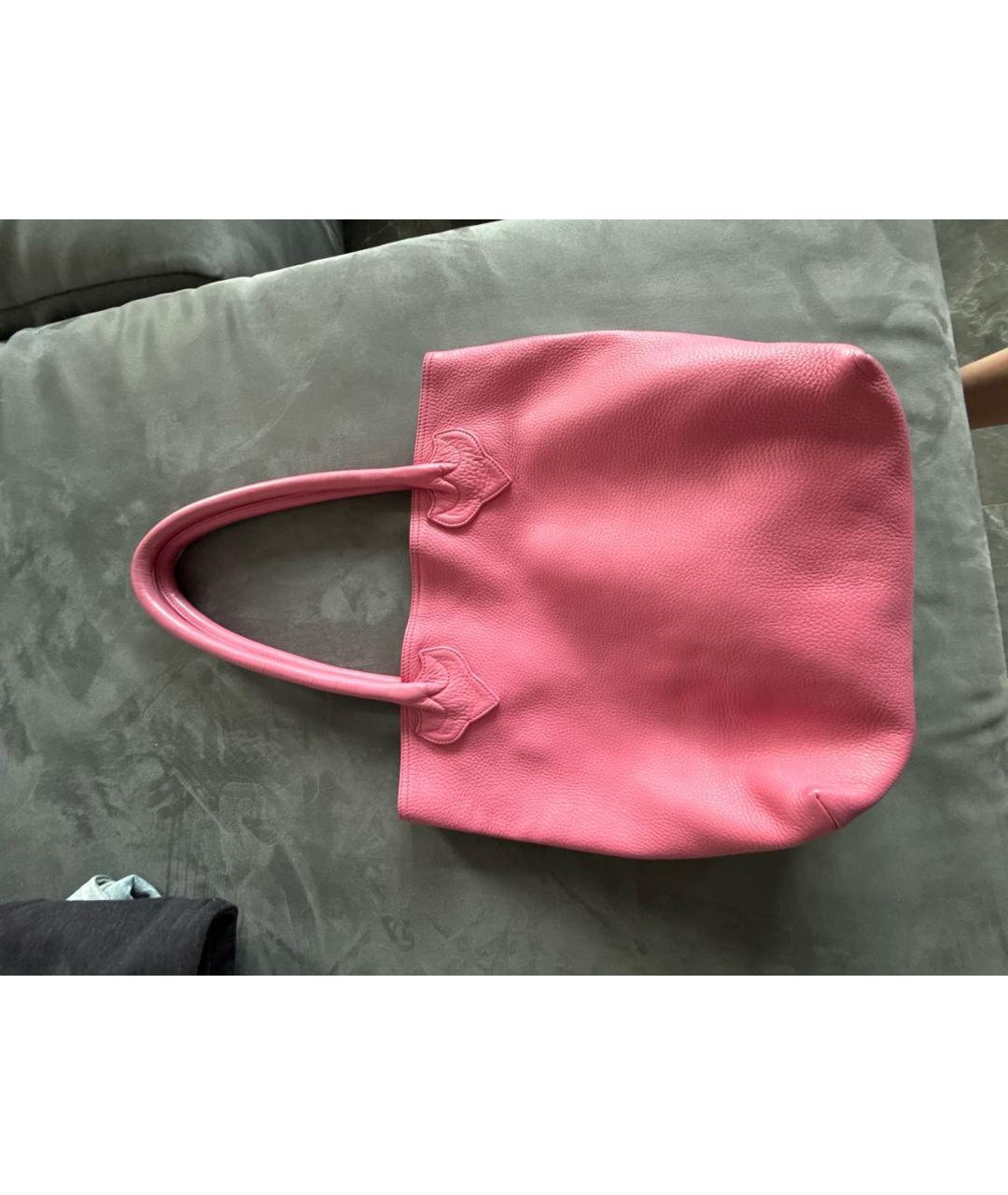 CHROME HEARTS Розовая кожаная сумка тоут, фото 2