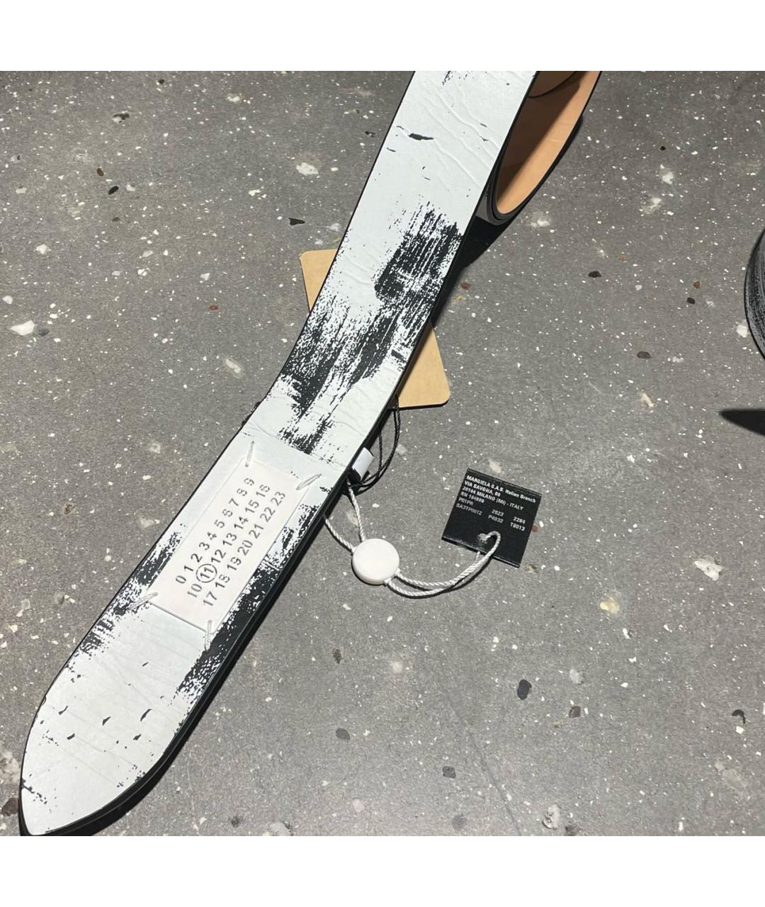 MAISON MARGIELA Белый кожаный ремень, фото 9