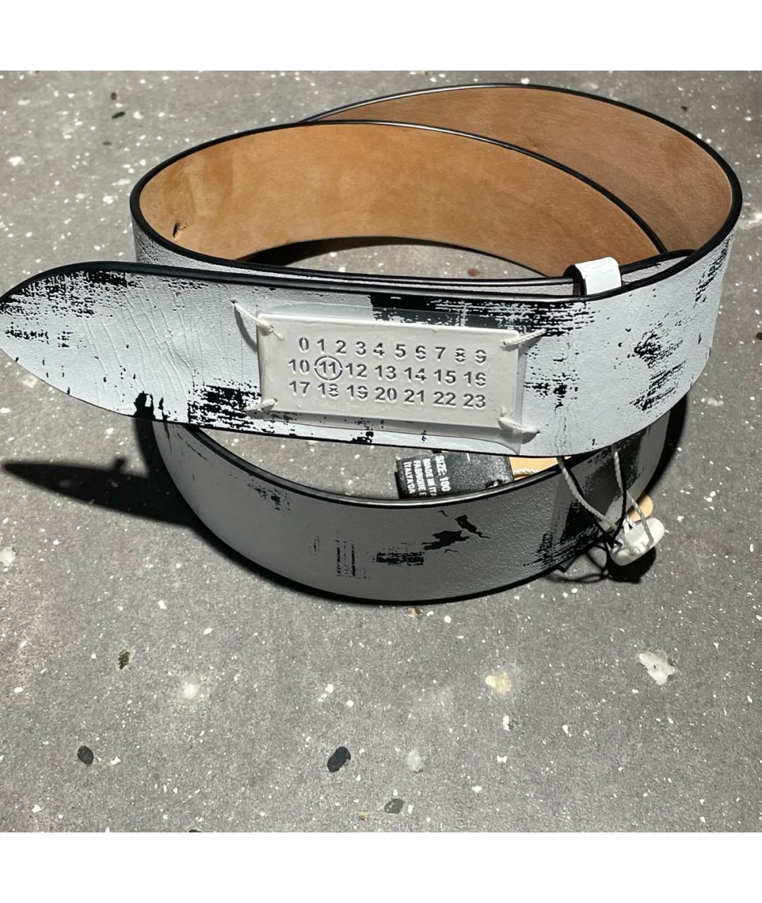 MAISON MARGIELA Белый кожаный ремень, фото 2