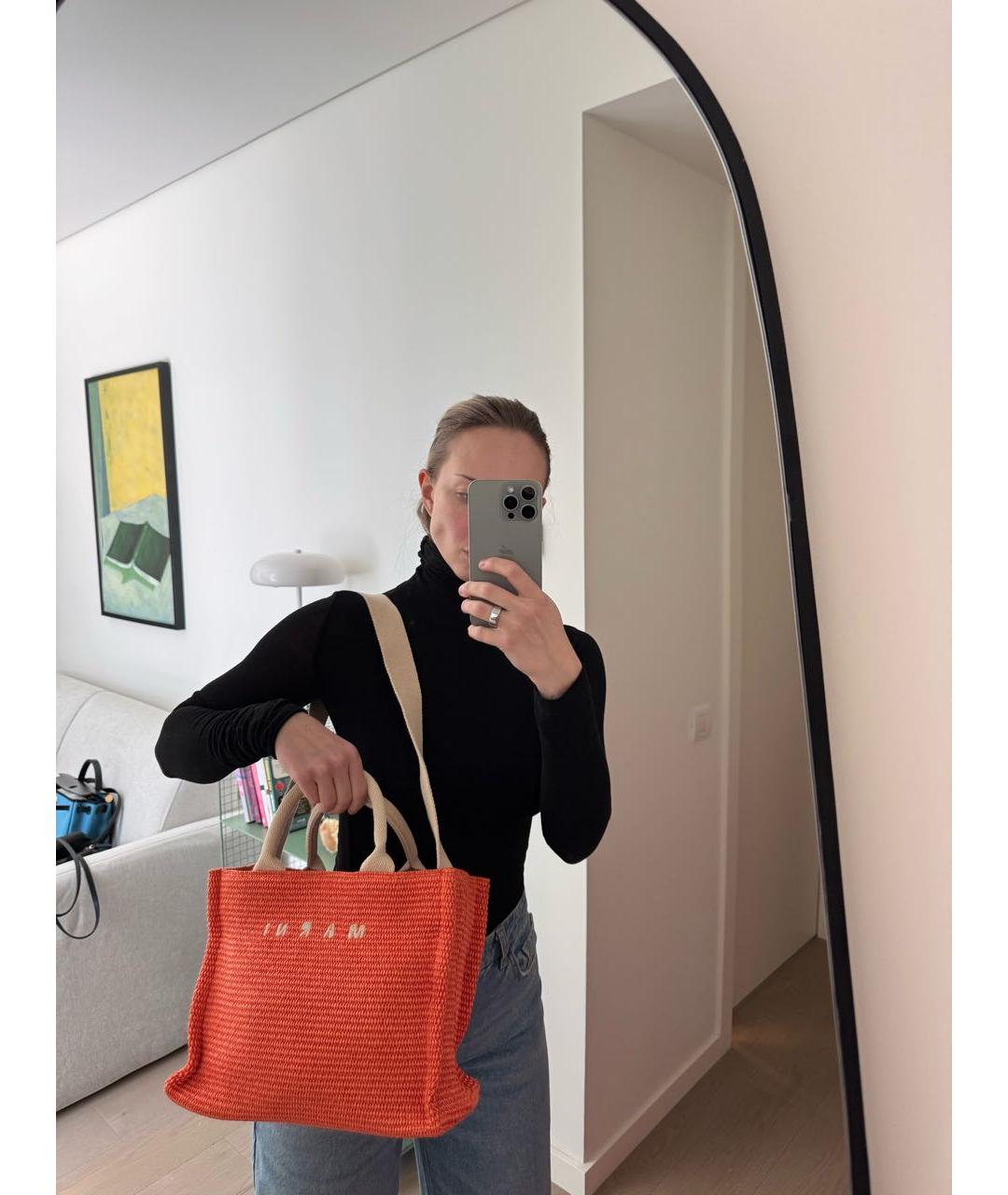 MARNI Оранжевая сумка тоут, фото 6