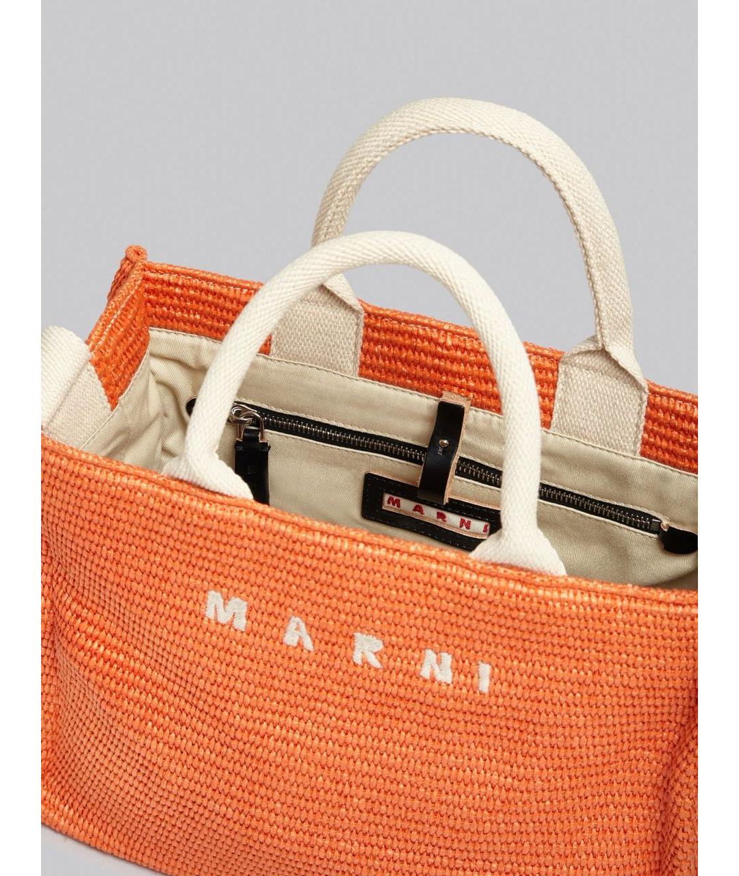 MARNI Оранжевая сумка тоут, фото 4