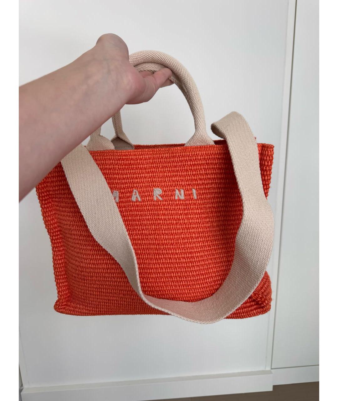 MARNI Оранжевая сумка тоут, фото 7