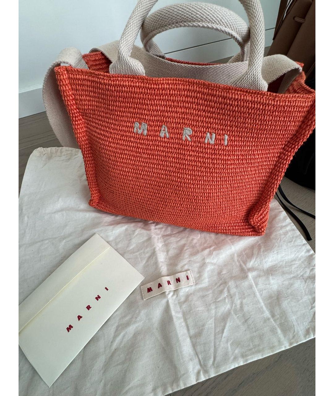 MARNI Оранжевая сумка тоут, фото 5