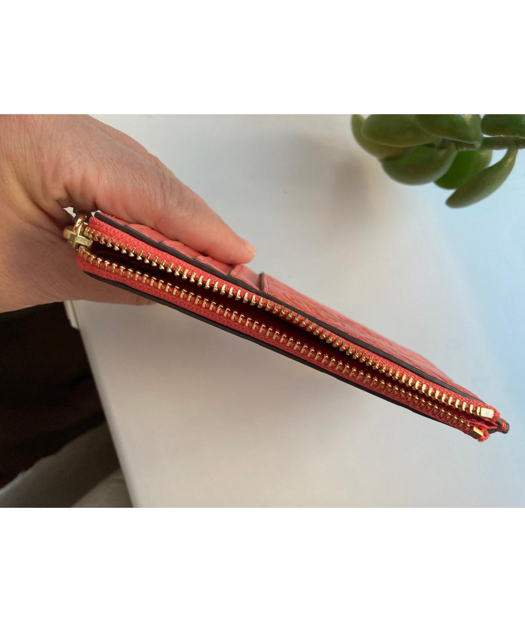 TORY BURCH Коралловый кожаный кардхолдер, фото 3