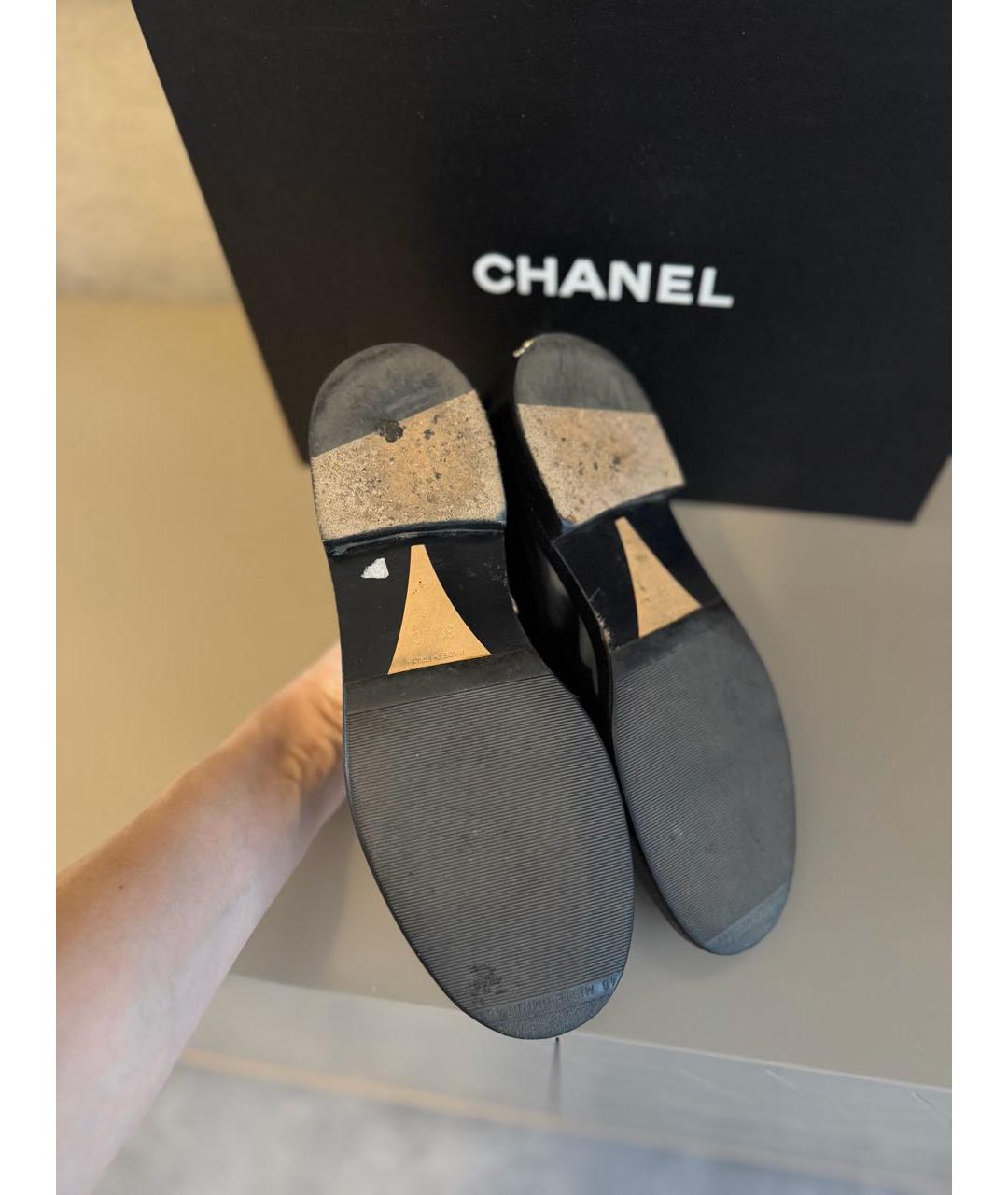 CHANEL Черные лоферы из лакированной кожи, фото 8