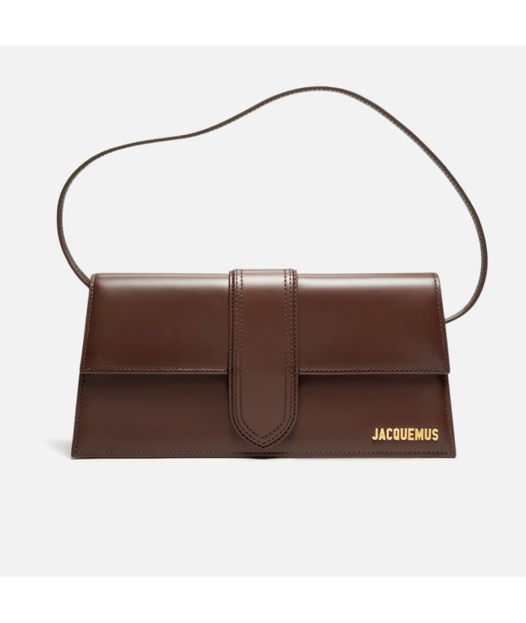 JACQUEMUS Коричневая кожаная сумка с короткими ручками, фото 9