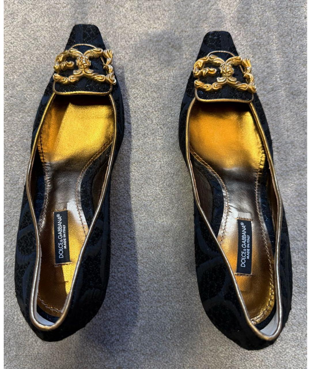 DOLCE&GABBANA Черные бархатные туфли, фото 3