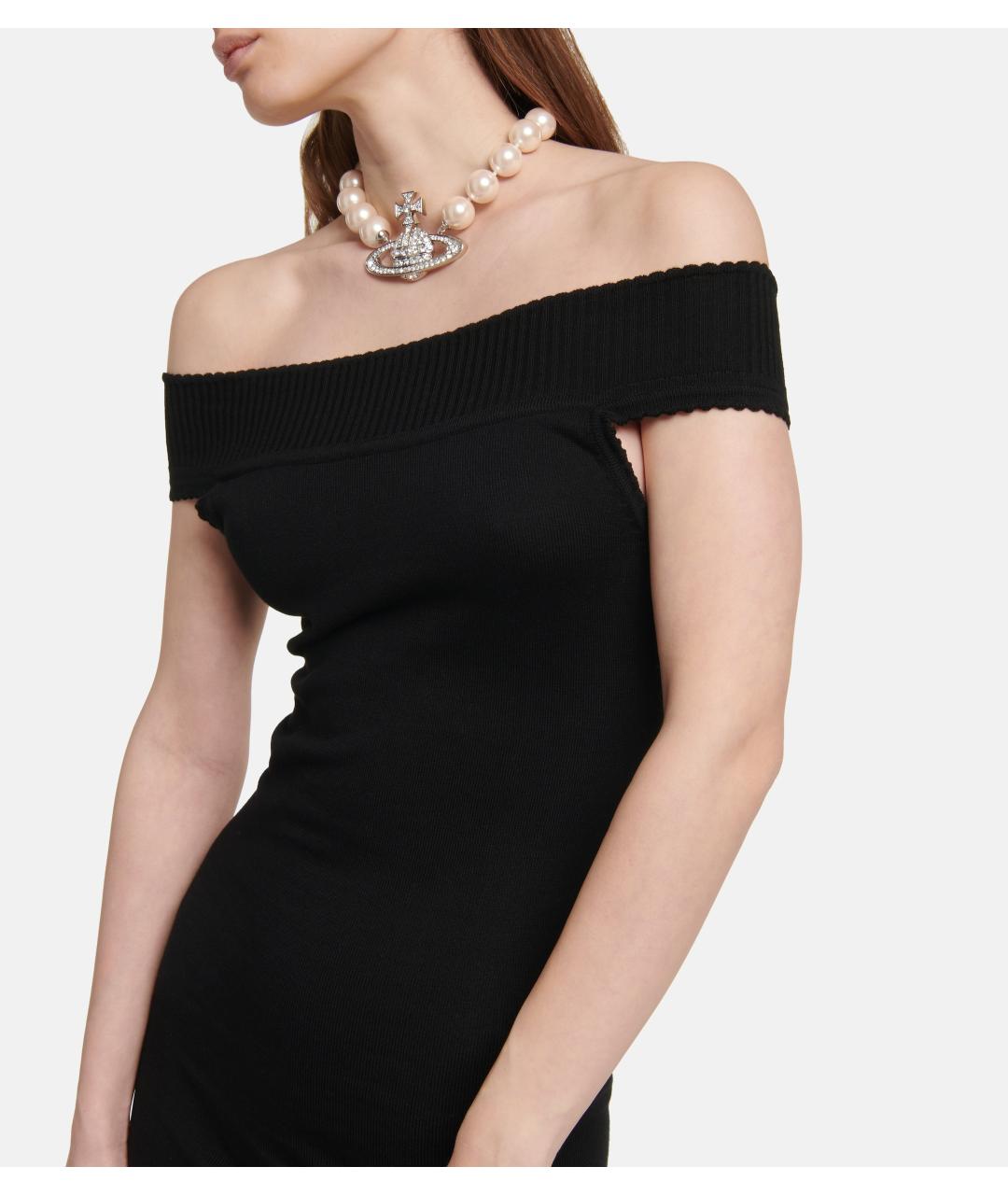 VIVIENNE WESTWOOD Черное хлопковое коктейльное платье, фото 4