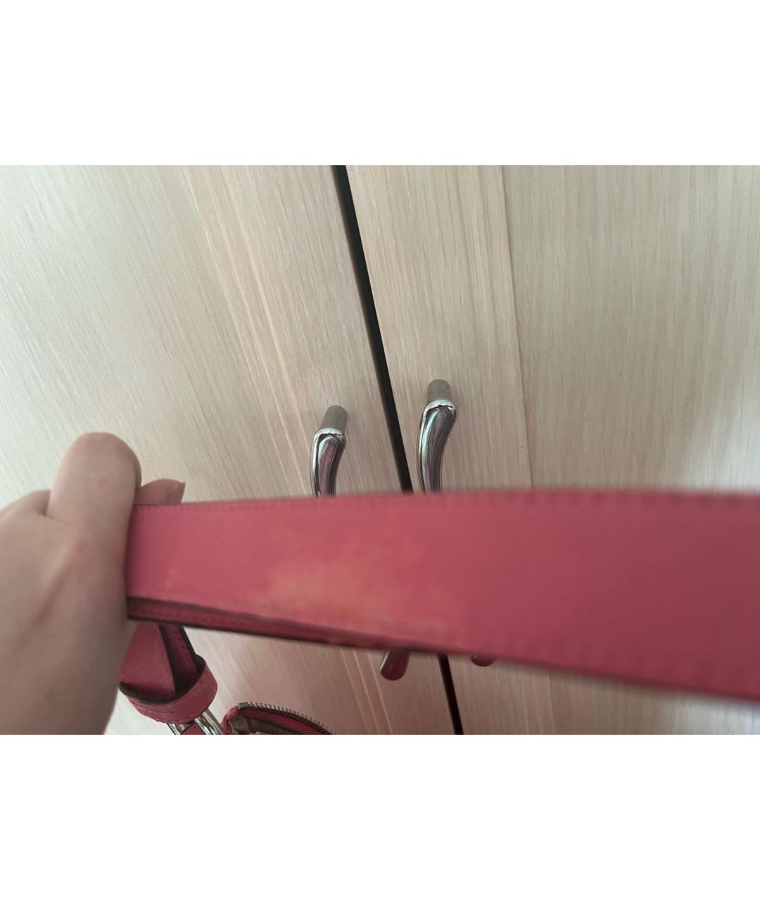 COACH Розовая кожаная сумка через плечо, фото 4